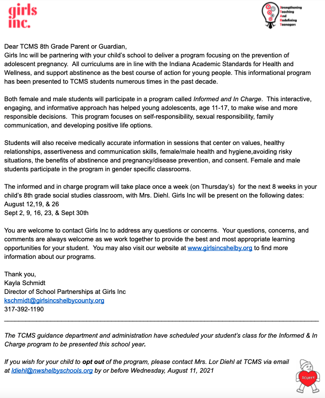 Informed & In Charge Letter