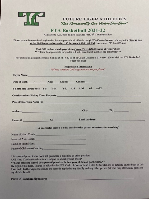 FTA Basketball Sign-up